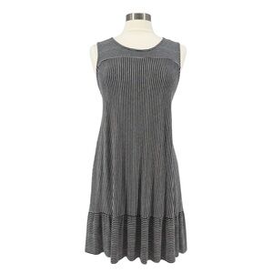 FREELOADER Black and Grey Striped Knit Dress L